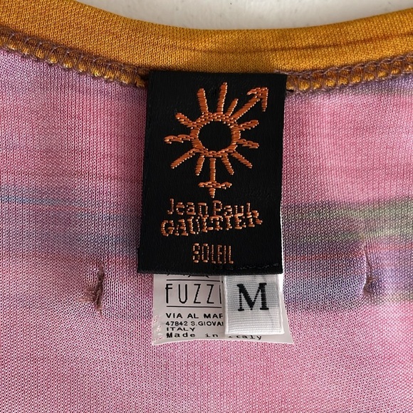 Jean Paul Gaultier Soleil Maxi Dress Fuzzi Striped Tank Sleeveless Jersey Medium - Picture 7 of 14